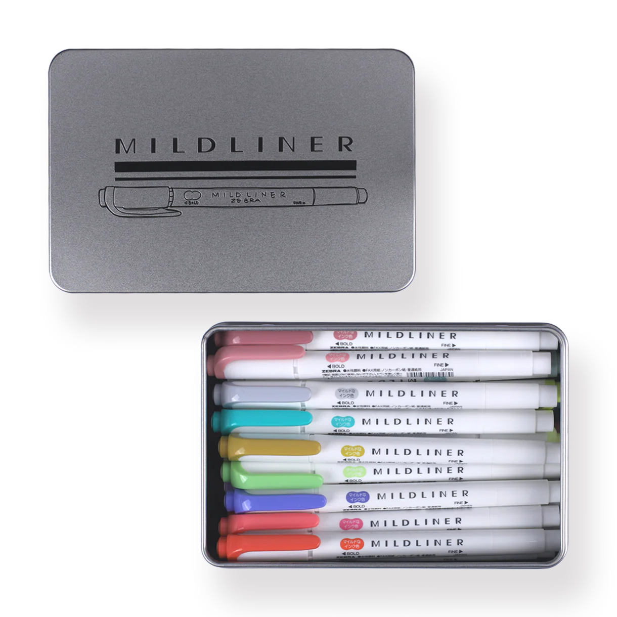 Zebra Mildliner Double-Sided Highlighter (with New 2025 Colors!) - 40 Color Set with Case