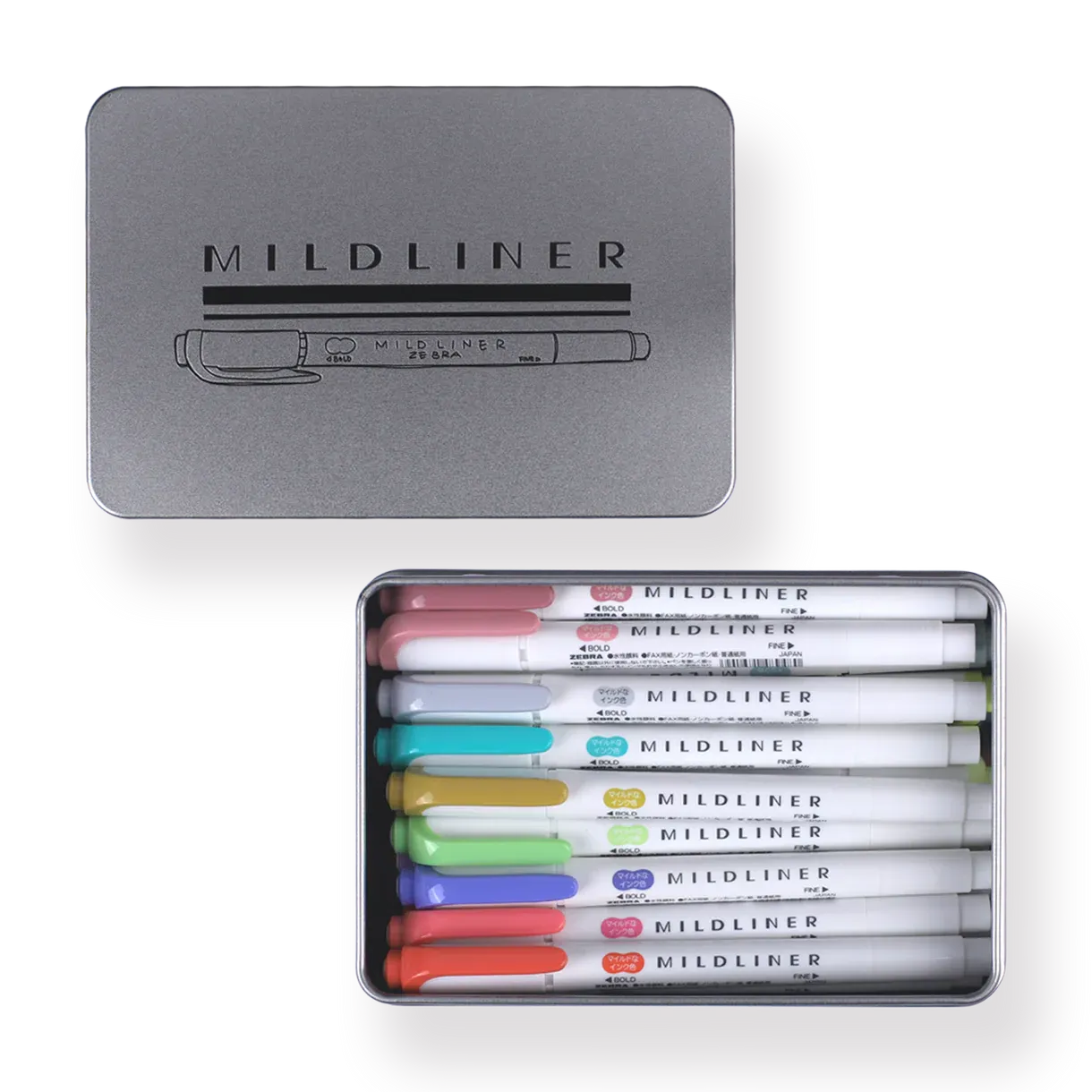 Zebra Mildliner Double-Sided Highlighter (with New 2025 Colors!) - 40 Color Set with Case