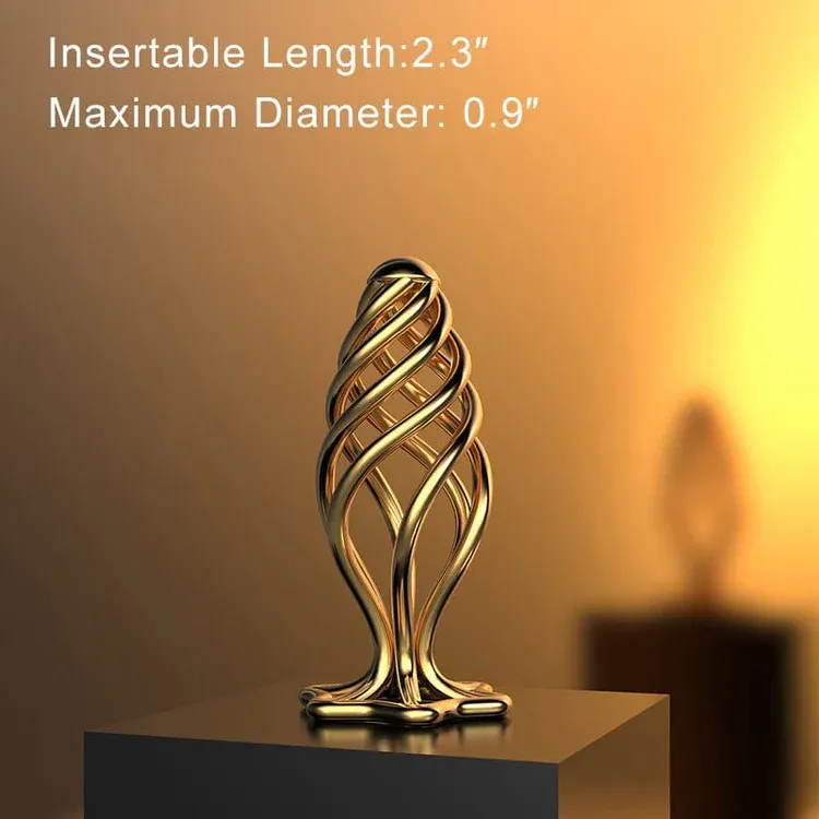 Animisttoy- Gold Steel Hollow Anal Plug For Male And Female Anal Expansion