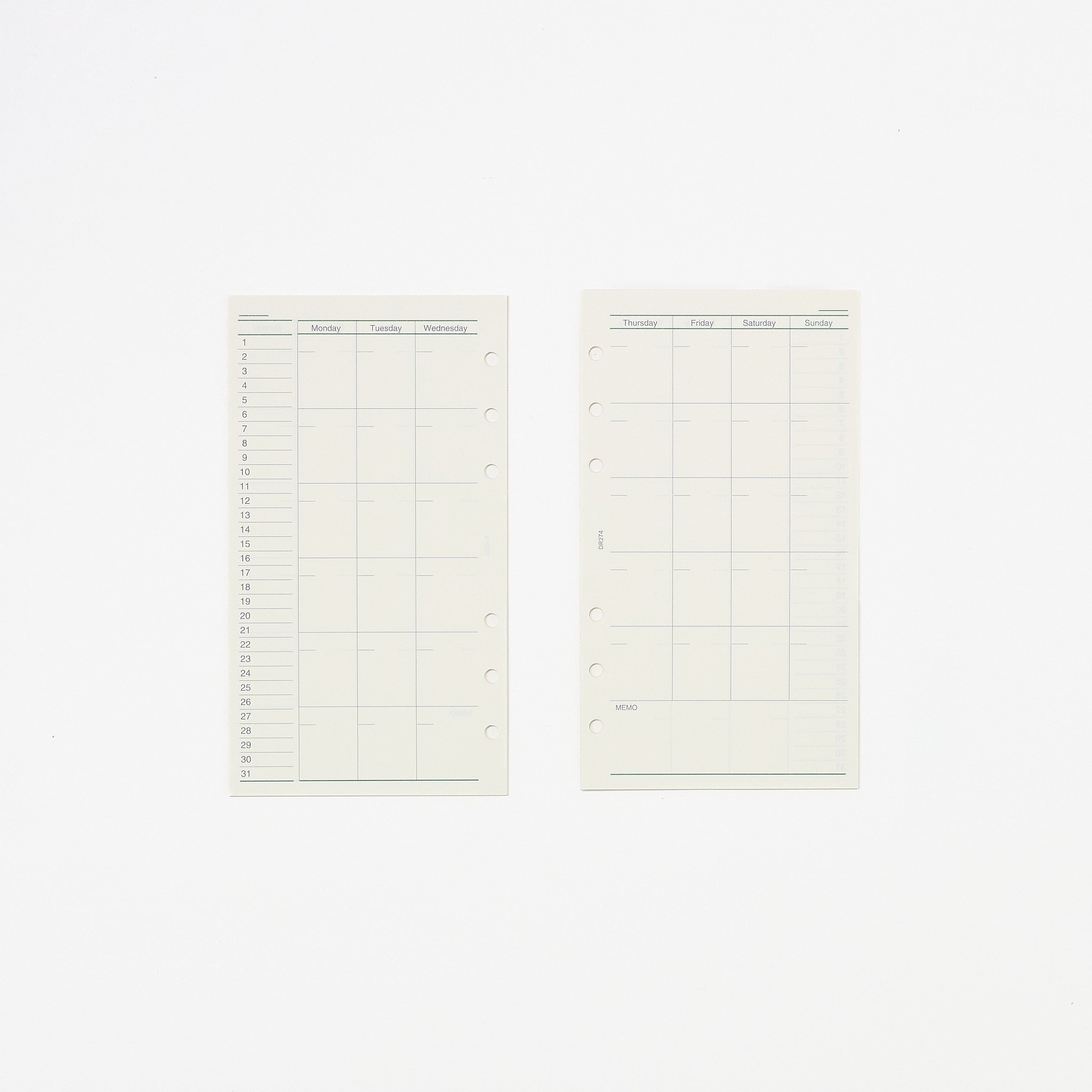 Davinci Free Monthly Planner Refill / Raymay Fujii - bungu