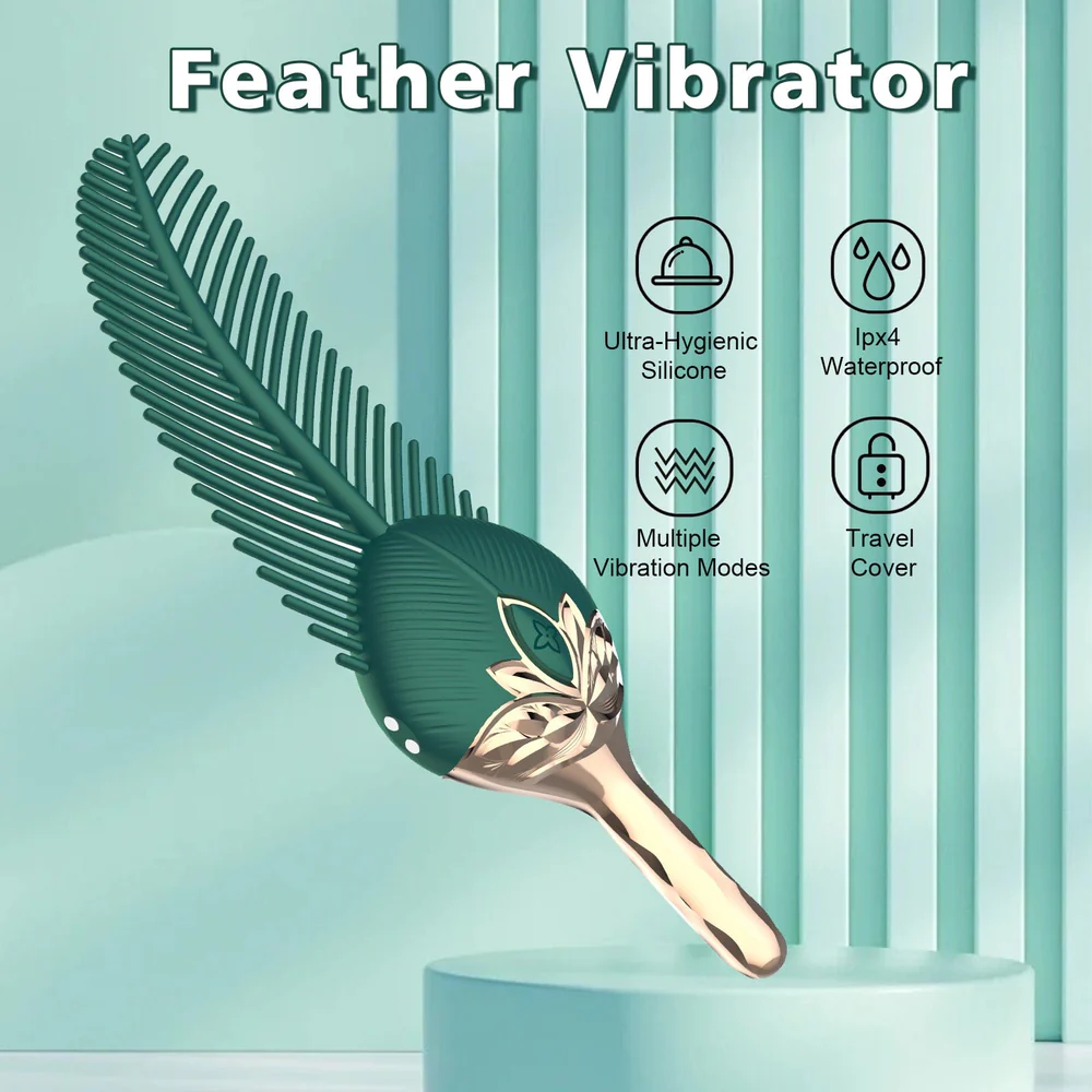 Animisttoy-Peacock Feather - Clitoral Stimulator Body Massager Couple Sex Toy With 10 Modes Vibration