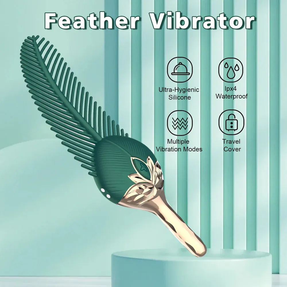 Animisttoy-Peacock Feather - Clitoral Stimulator Body Massager Couple Sex Toy With 10 Modes Vibration