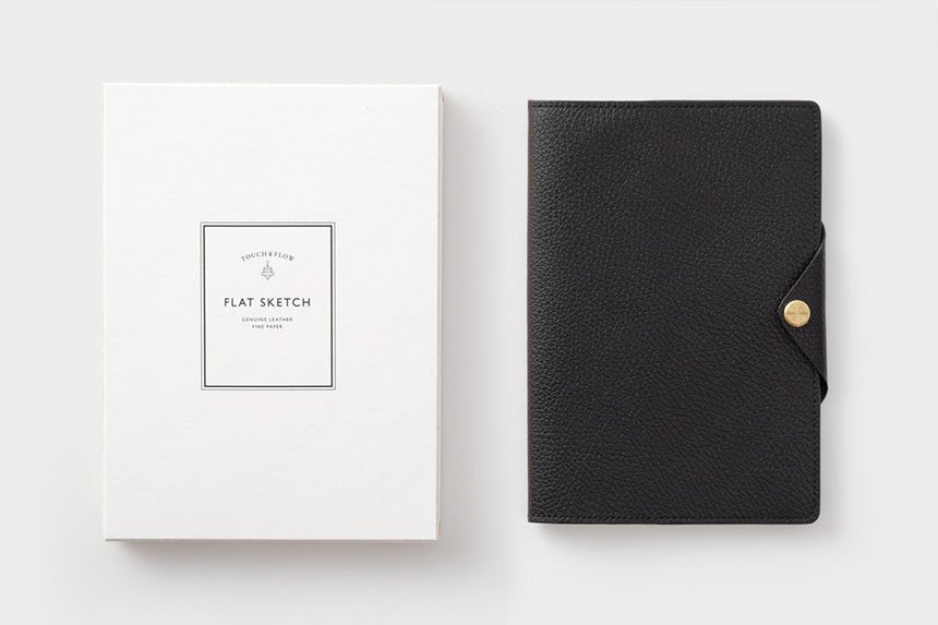 Flat Sketch B6 Slim Notebook & Planner Leather Cover / TOUCH & FLOW - bungu