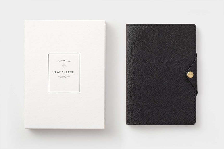 Flat Sketch B6 Slim Notebook & Planner Leather Cover / TOUCH & FLOW - bungu