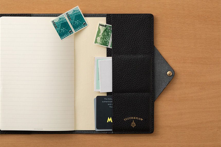 Flat Sketch B6 Slim Notebook & Planner Leather Cover / TOUCH & FLOW - bungu