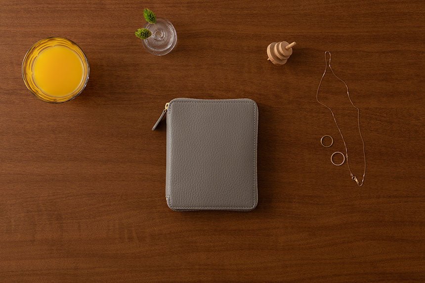 Mini Sketch Zipper B7 Notebook & Planner Leather Cover / TOUCH & FLOW - bungu