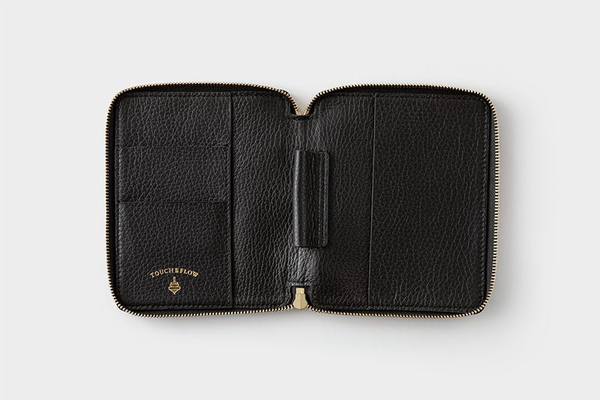 Mini Sketch Zipper B7 Notebook & Planner Leather Cover / TOUCH & FLOW - bungu