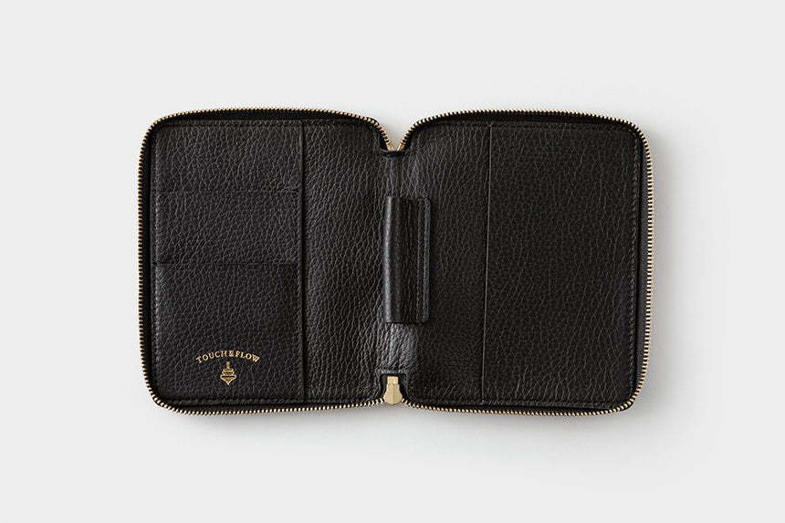 Mini Sketch Zipper B7 Notebook & Planner Leather Cover / TOUCH & FLOW - bungu