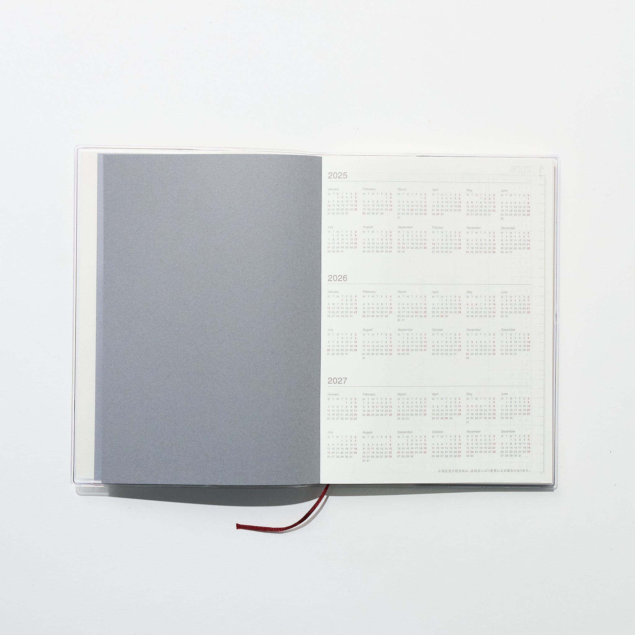 Monday Start Vertical Planner 2026 / MUJI - bungu