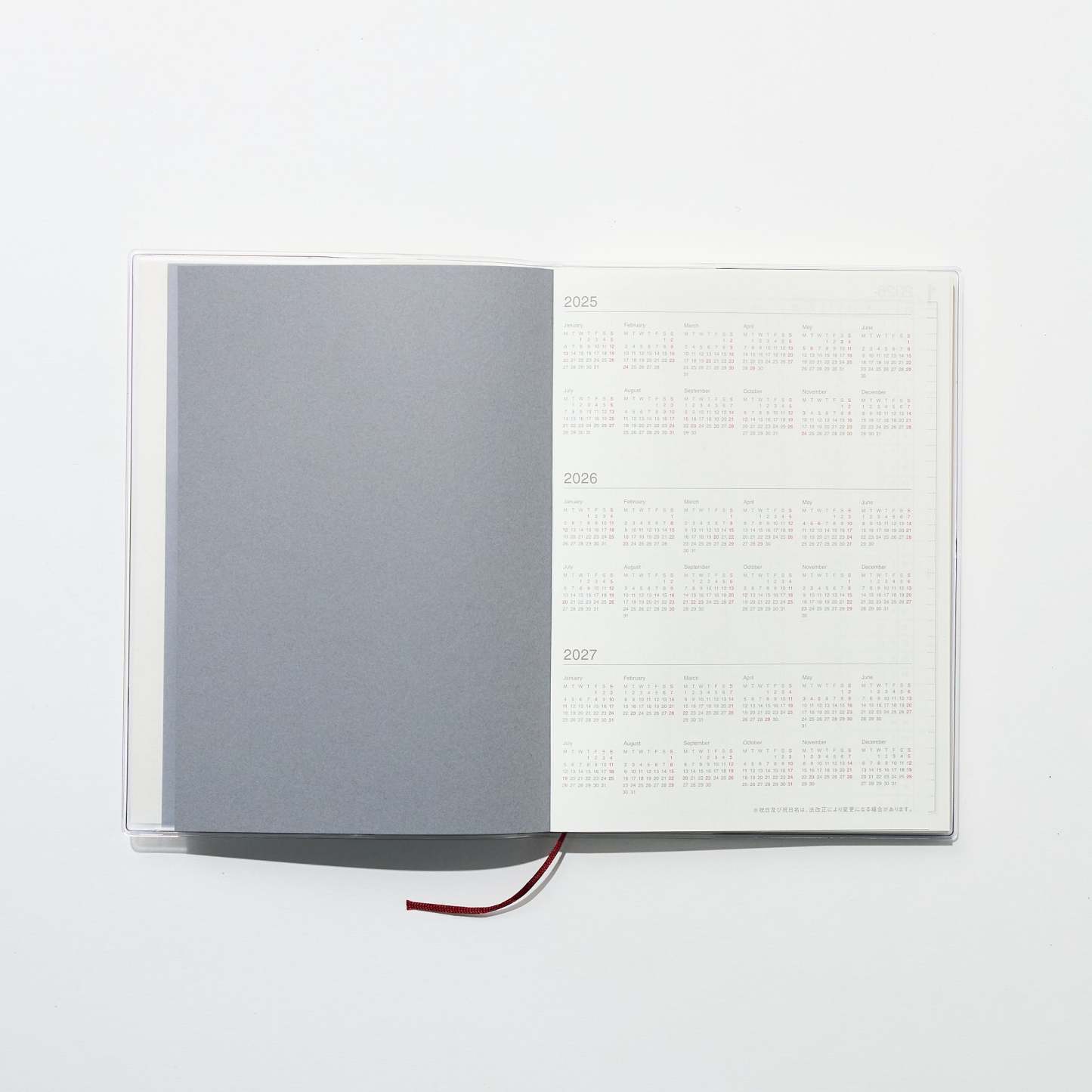Monday Start Vertical Planner 2026 / MUJI - bungu
