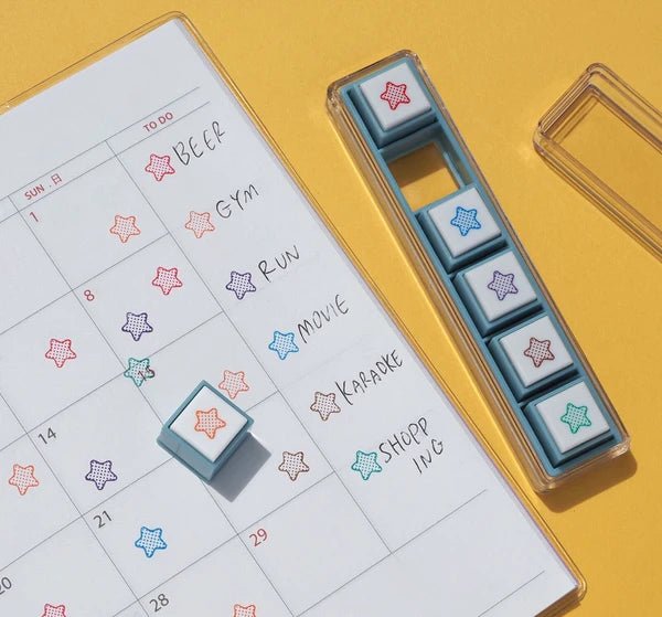Pochitto Pick! Push - Button Stamp Colorful Stars / KODOMO NO KAO - bungu