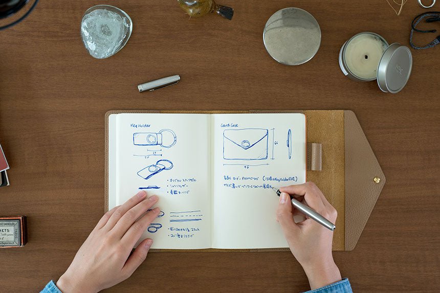 Sketch B6 Notebook & Planner Leather Cover / TOUCH & FLOW - bungu