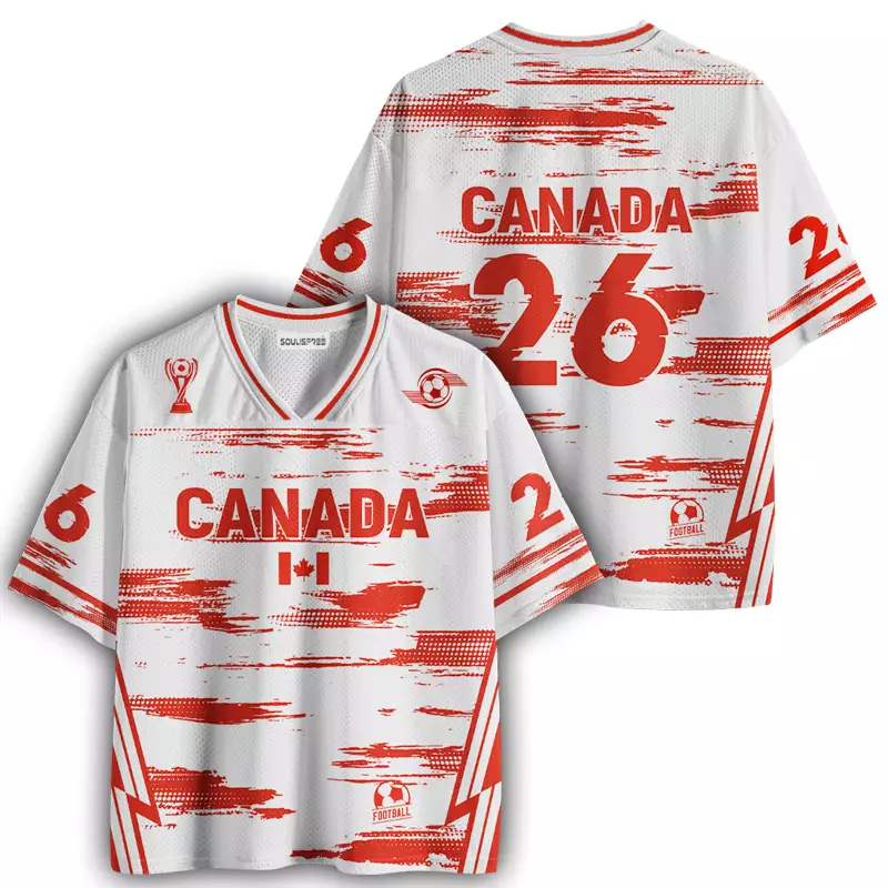 Soulisfree Retro Vintage Canada Soccer Mesh Jersey