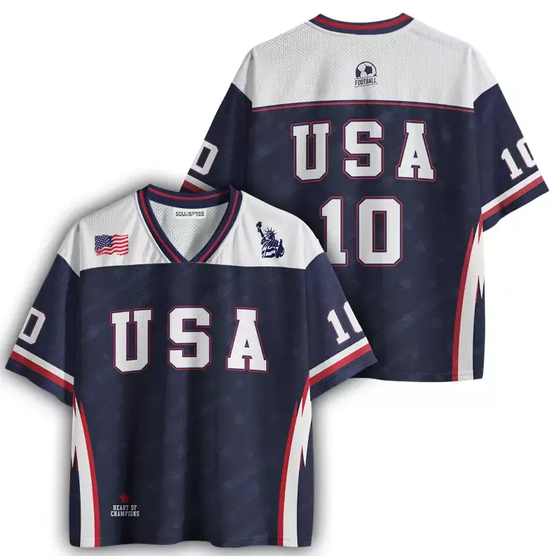 Soulisfree Retro Vintage United States Soccer Mesh Jersey