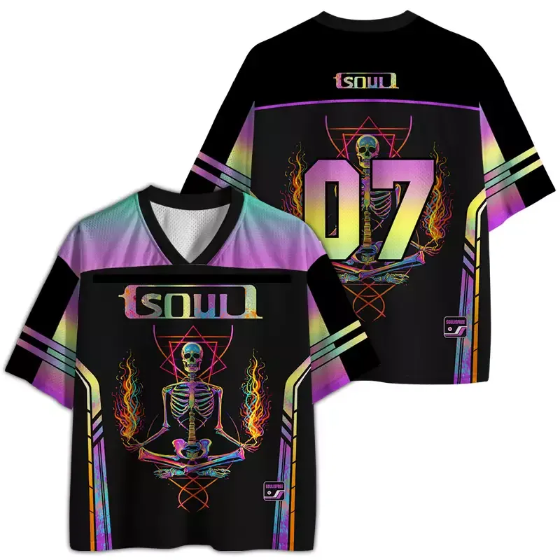 Soulisfree Trippy Meditation Skull  Mesh Jersey 