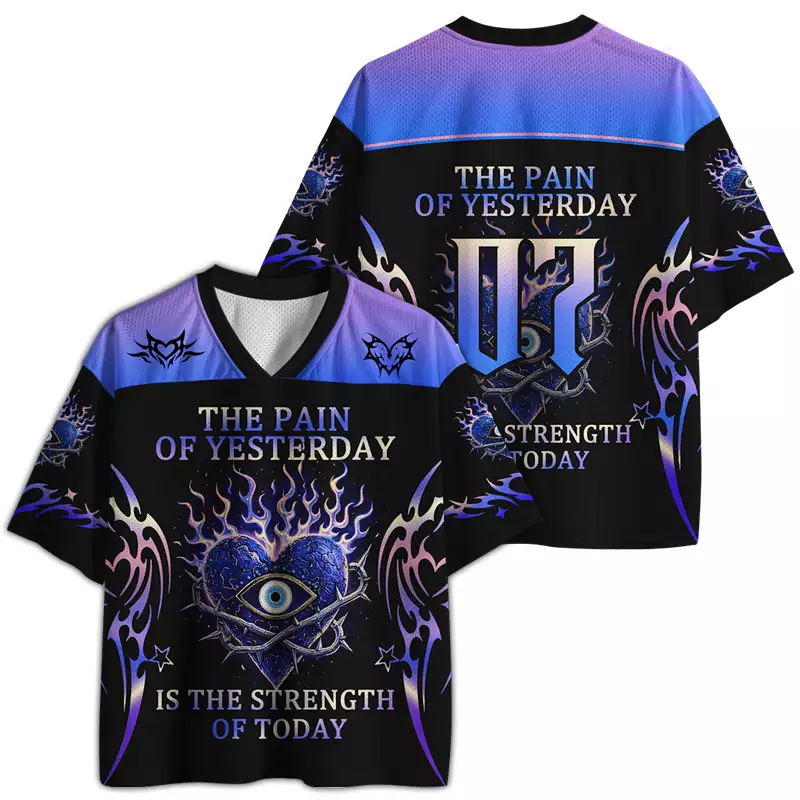 Soulisfree THE PAIN OF YESTERDAY IS THE STRENGTH OF TODAY Mesh Jersey