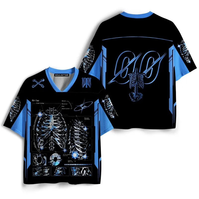 Soulisfree Digital Rib Cage Graphic Mesh Jersey