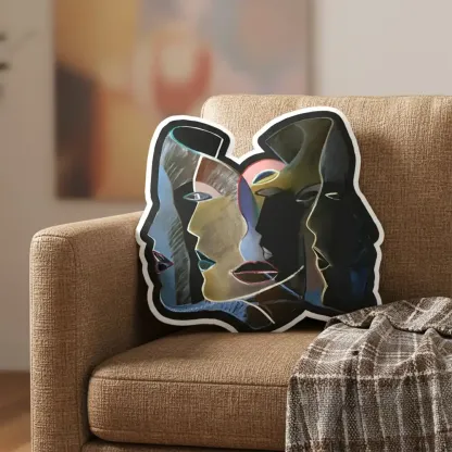 Graphic Faces Pillow