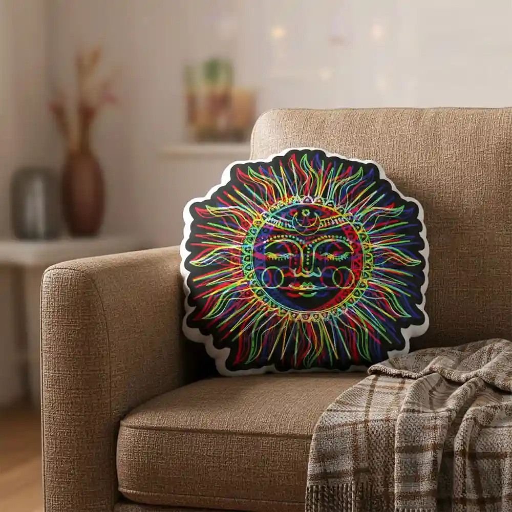Chromatic Sun Deity Emblem Pillow
