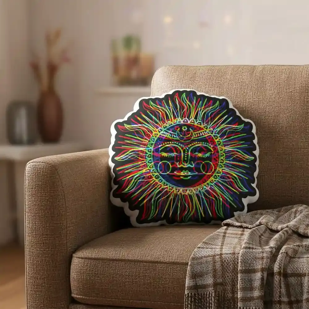 Chromatic Sun Deity Emblem Pillow