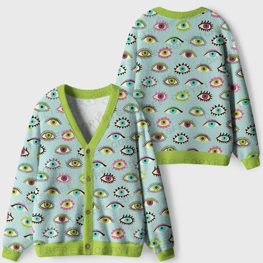 Rainbow Eyes Parade Ugly Cardigan Sweaters 