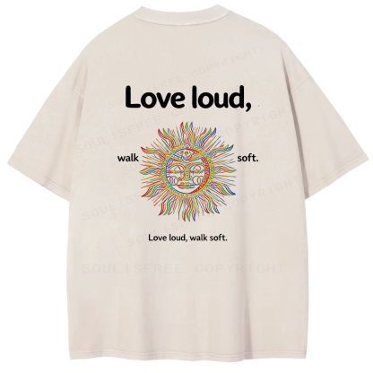 Soulisfree Love Fiercely Move Slowly Artistic Washed Tee