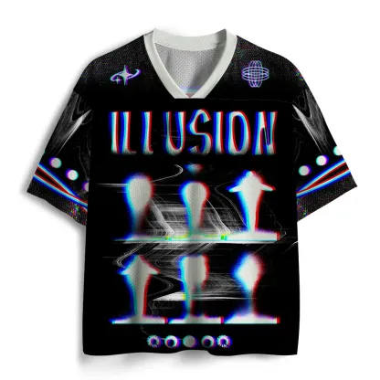 Soulisfree Celestial Cycle of Light Optic Lines Illusion Mesh Jersey