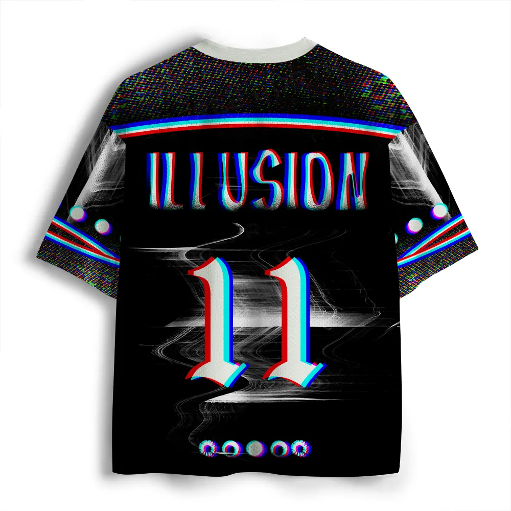 Soulisfree Celestial Cycle of Light Optic Lines Illusion Mesh Jersey