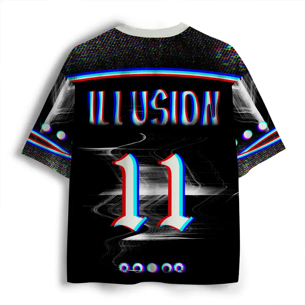 Soulisfree Celestial Cycle of Light Optic Lines Illusion Mesh Jersey