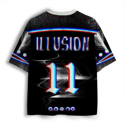 Soulisfree Celestial Cycle of Light Optic Lines Illusion Mesh Jersey