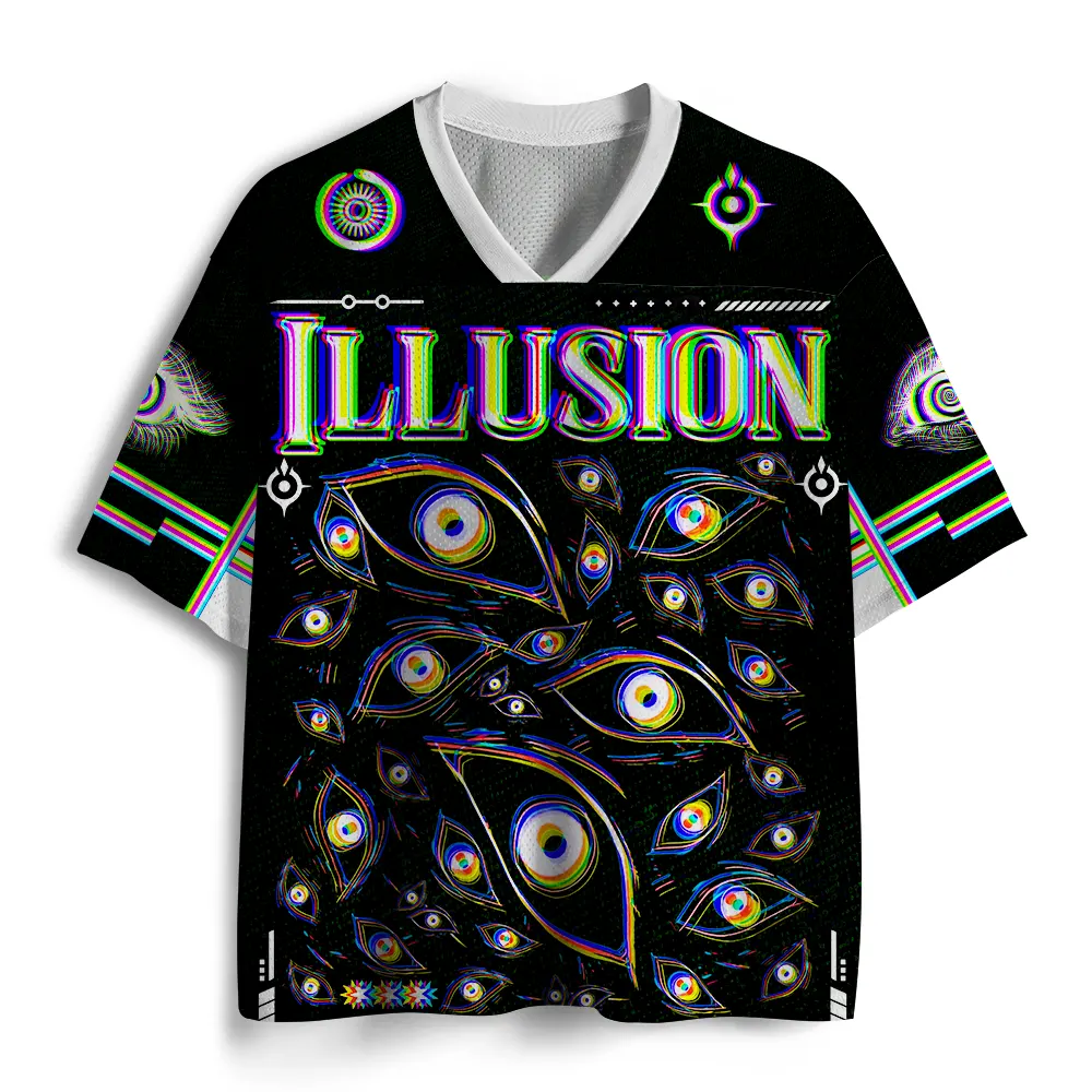 Soulisfree Dream Aura of Blooming Optic Lines Illusion Mesh Jersey