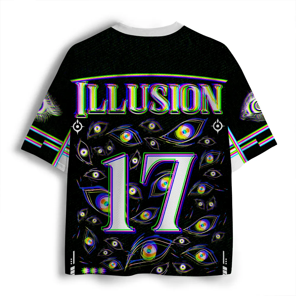 Soulisfree Dream Aura of Blooming Optic Lines Illusion Mesh Jersey