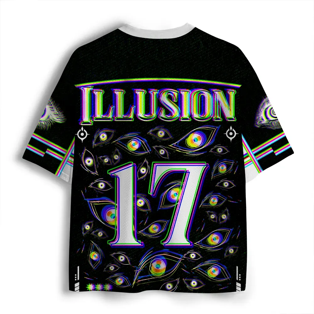 Soulisfree Dream Aura of Blooming Optic Lines Illusion Mesh Jersey