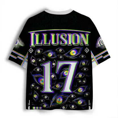 Soulisfree Dream Aura of Blooming Optic Lines Illusion Mesh Jersey