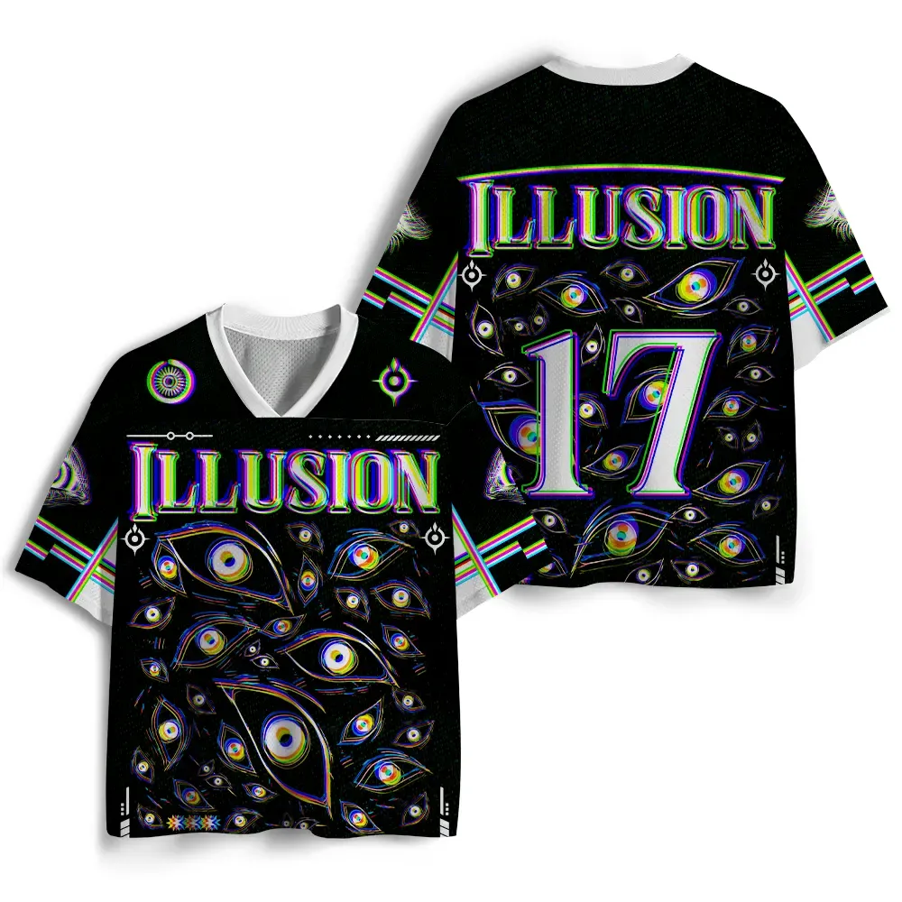 Soulisfree Dream Aura of Blooming Optic Lines Illusion Mesh Jersey