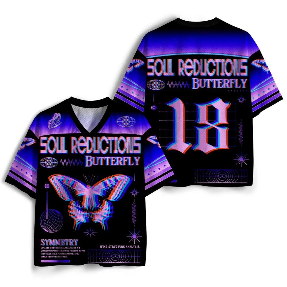Soulisfree Soft Cosmos of Harmony Optic Lines Illusion Mesh Jersey