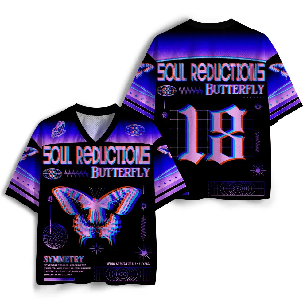 Soulisfree Soft Cosmos of Harmony Optic Lines Illusion Mesh Jersey