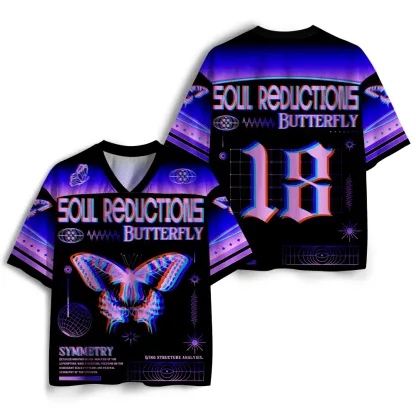 Soulisfree Soft Cosmos of Harmony Optic Lines Illusion Mesh Jersey