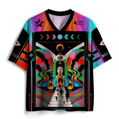 Soulisfree Light of the Living Planet Optic Lines Illusion Mesh Jersey