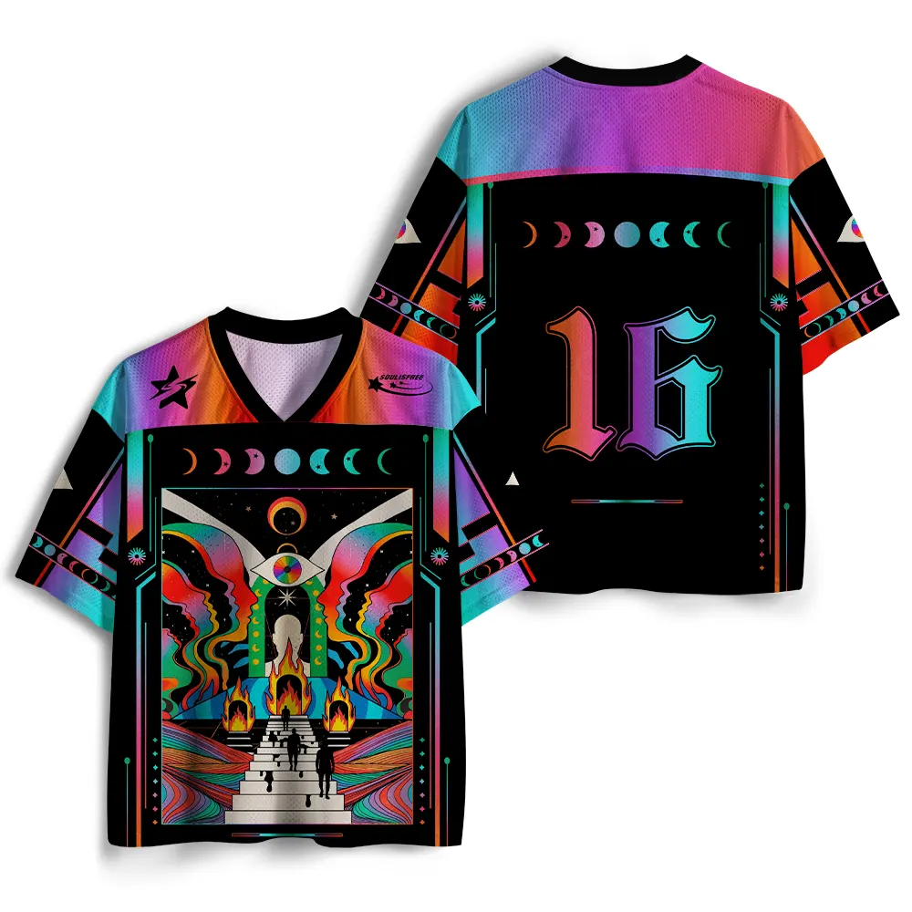 Soulisfree Light of the Living Planet Optic Lines Illusion Mesh Jersey