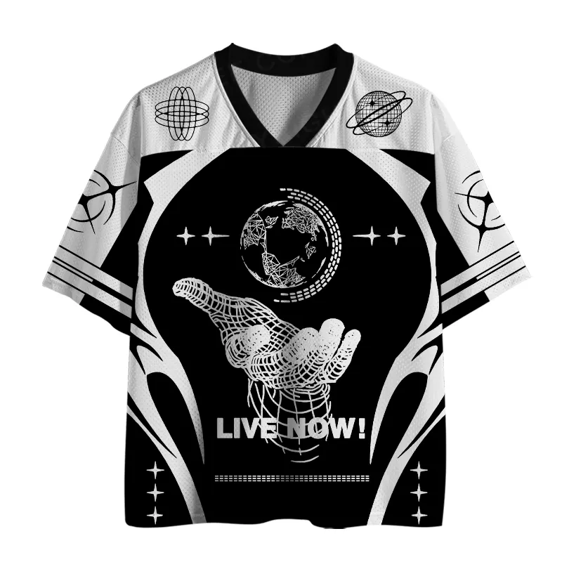 Soulisfree DIGITAL GRASP Wireframe Globe Mesh Jersey