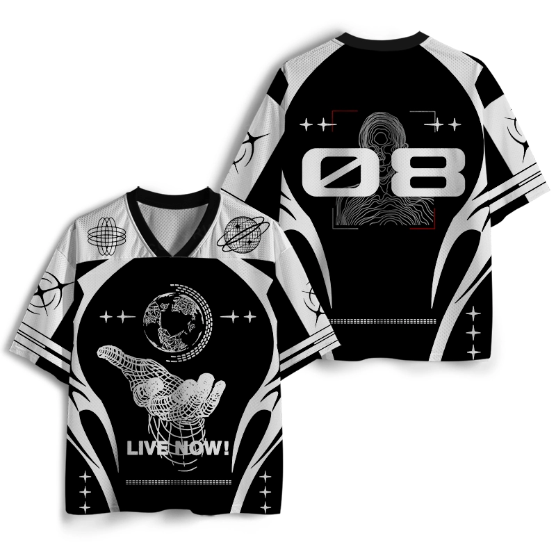 Soulisfree DIGITAL GRASP Wireframe Globe Mesh Jersey