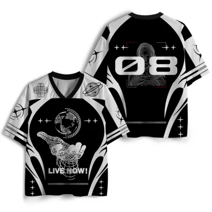 Soulisfree DIGITAL GRASP Wireframe Globe Mesh Jersey