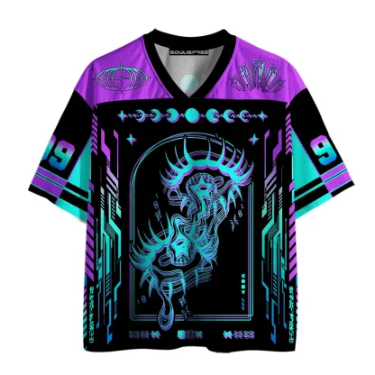 Soulisfree Cyber Goddess Moon Phase Illusion Mesh Jersey