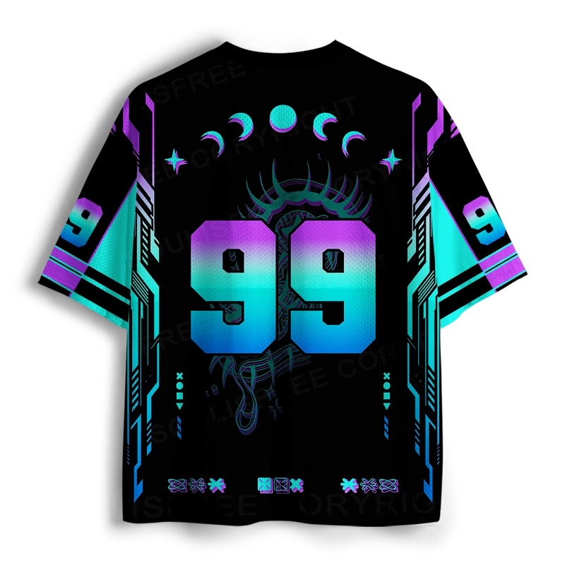 Soulisfree Cyber Goddess Moon Phase Illusion Mesh Jersey