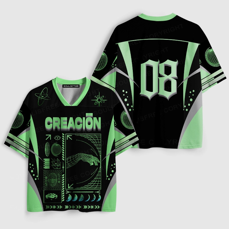 Soulisfree Creation Hand Wireframe Mesh Jersey