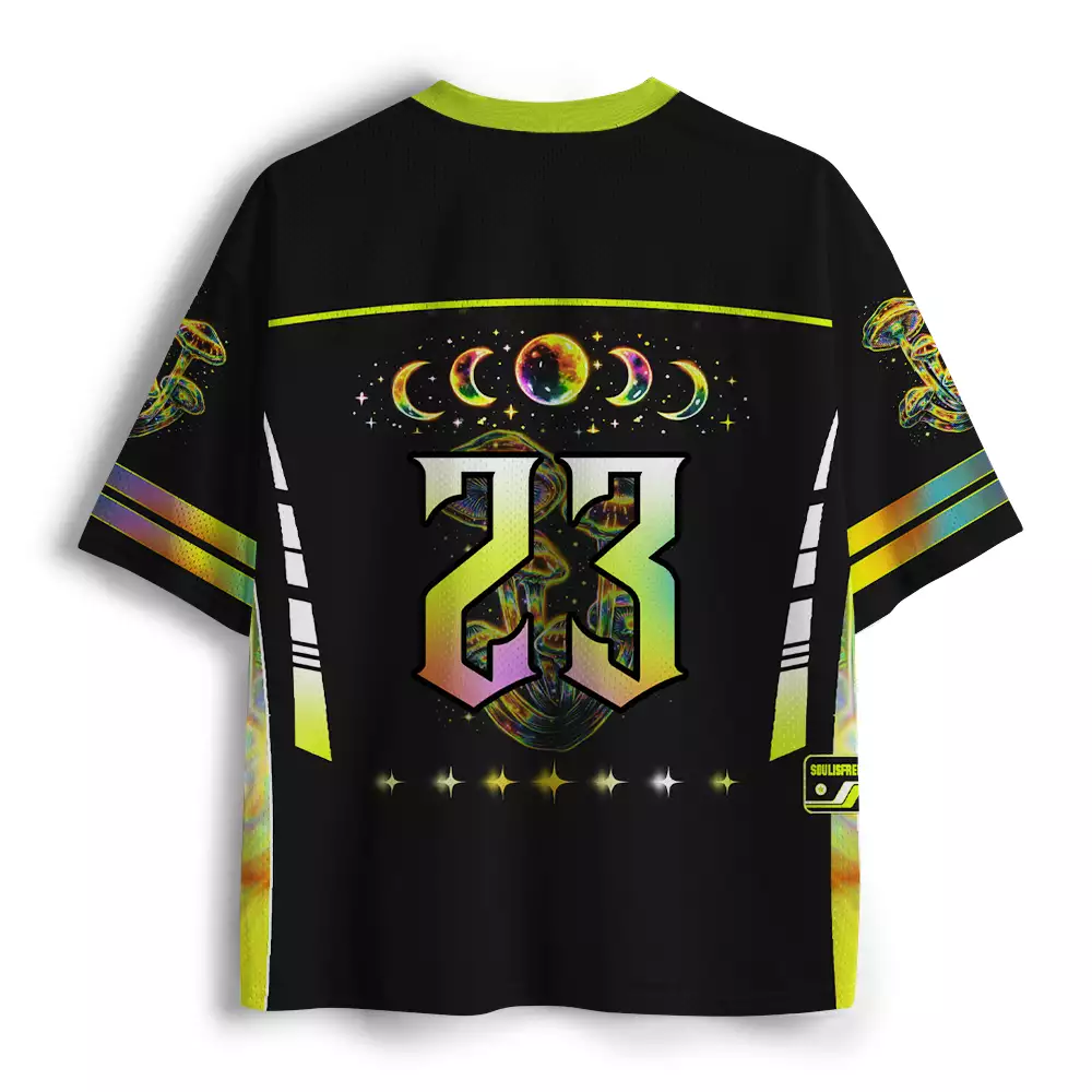Soulisfree Psychedelic Moonphase Mushroom Mesh Jersey 