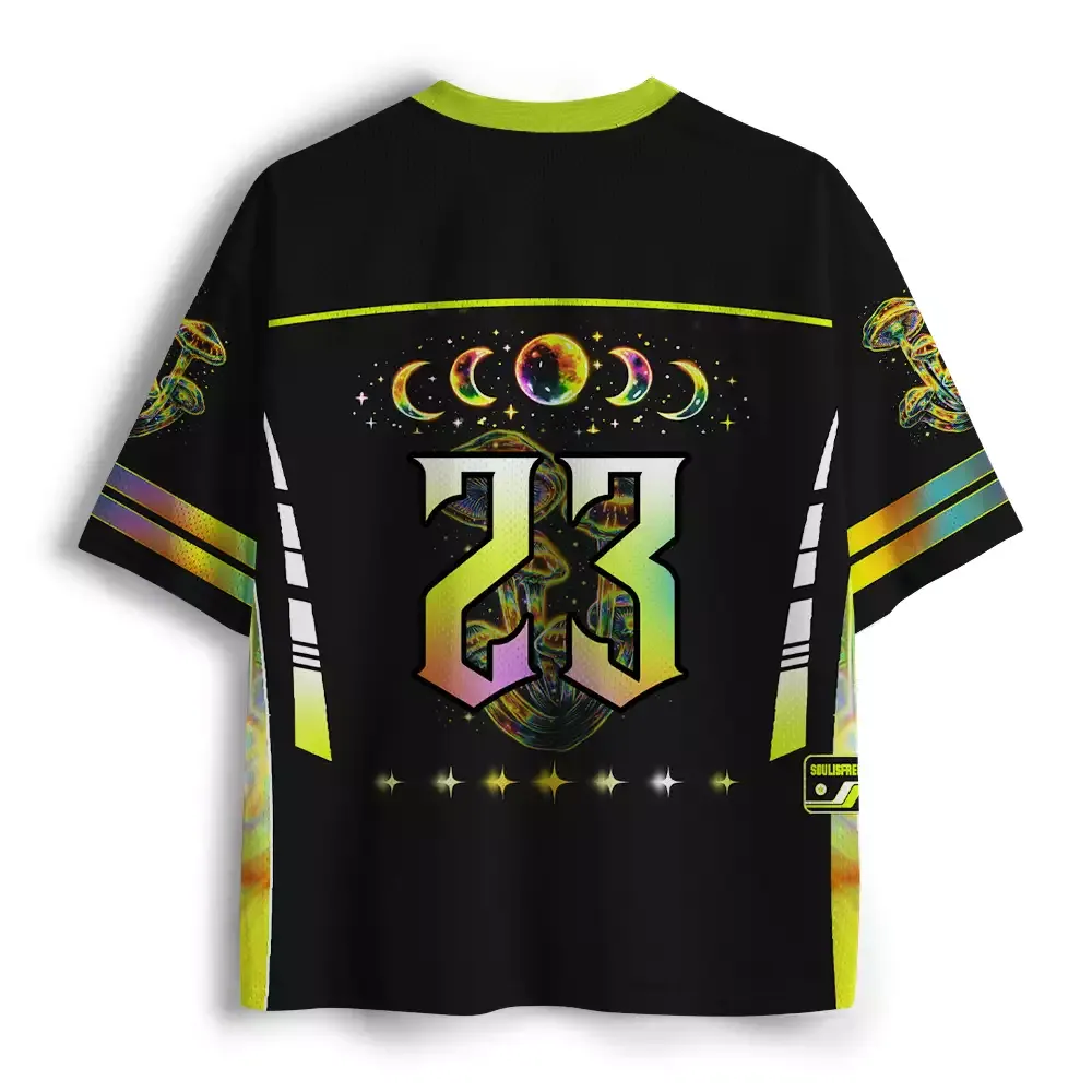 Soulisfree Psychedelic Moonphase Mushroom Mesh Jersey 