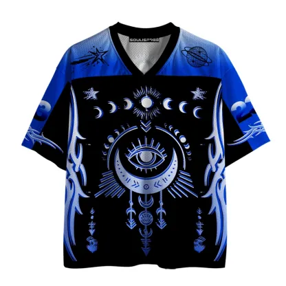 Soulisfree Lunar Eye Tribal Flame Illusion Mesh Jersey 