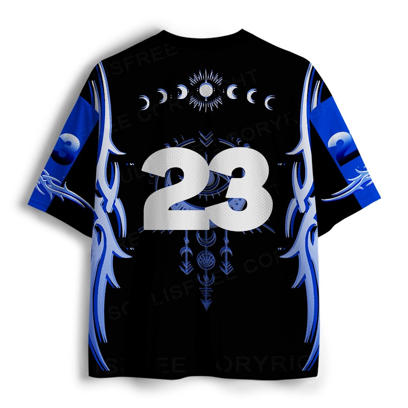 Soulisfree Lunar Eye Tribal Flame Illusion Mesh Jersey 